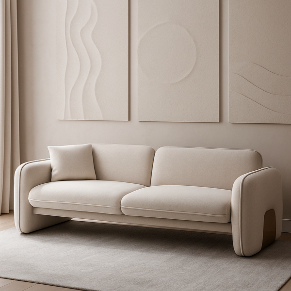 كنبة ثلاثي بونو - بيج وذهبي