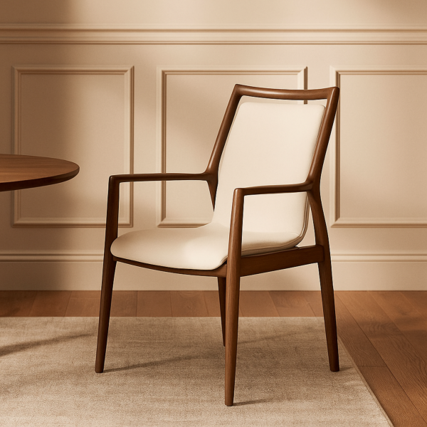 كرسي طعام مانفل - كريمي وبني 