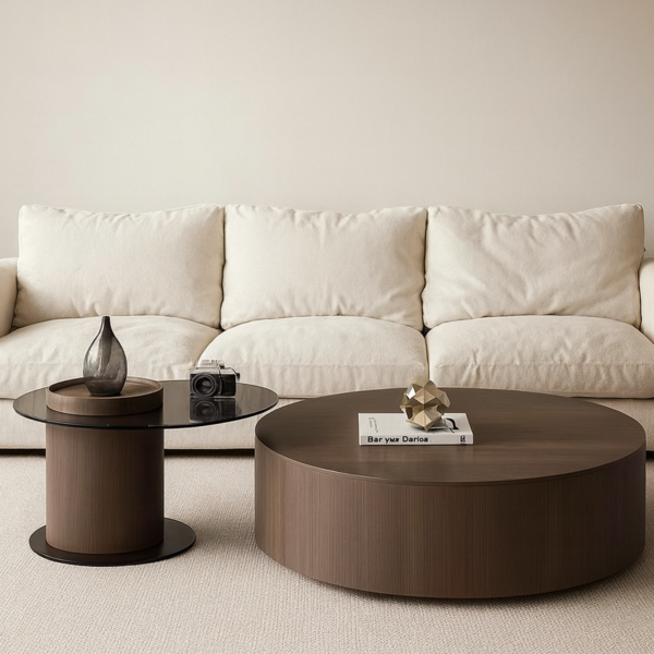 طاولة قهوة مودرن اليجانس - بني فاتح