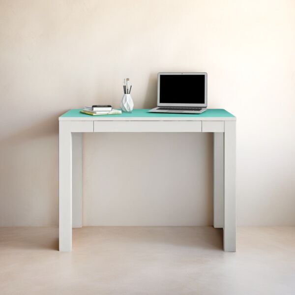 طاولة مكتب ليبل - ابيض وأخضر
