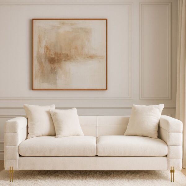 كنبة سوجين - 3 مقاعد 215 سم - اوف وايت