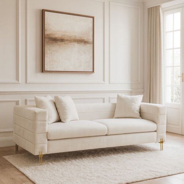 كنبة سوجين - 4 مقاعد 245 سم - اوف وايت