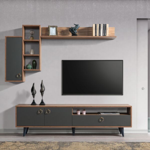 طاولة تلفزيون مع رفوف جدارية بيفا إلم كوف