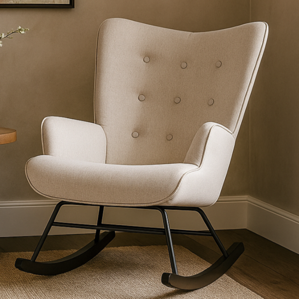 كرسي استرخاء هزاز ريناي - بيج واسود