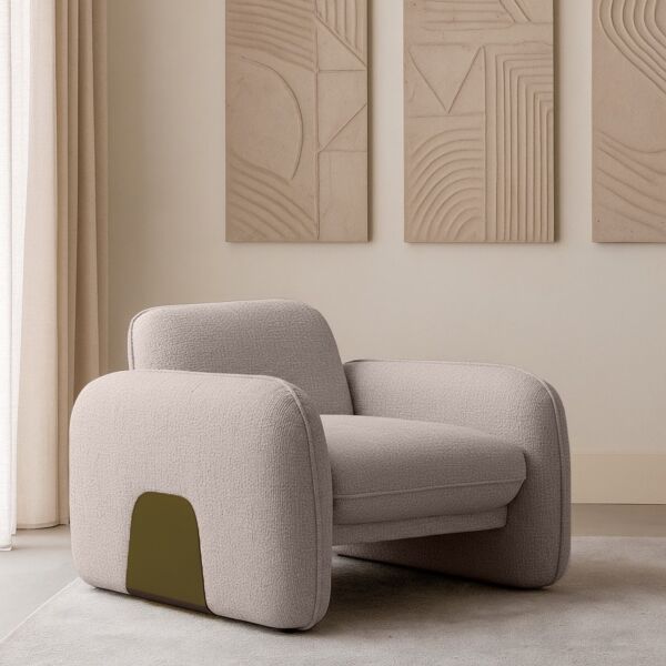 كنبة مفرد بونو - بيج وذهبي