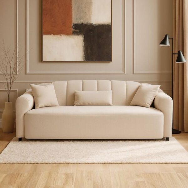 كنبة انفلور - 3 مقاعد - بيج