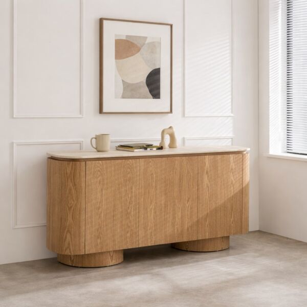 طاولة بوفيه من مجموعة لانو - 3 ابواب - بيج