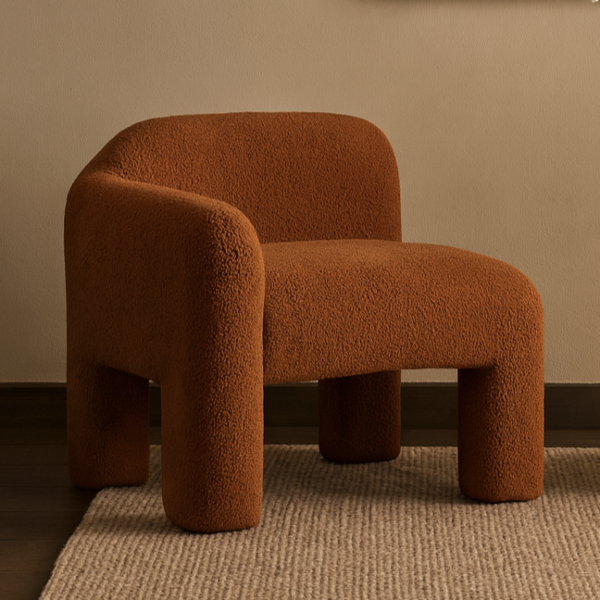 كرسي مفرد بذراع يمين يمال - برتقالي