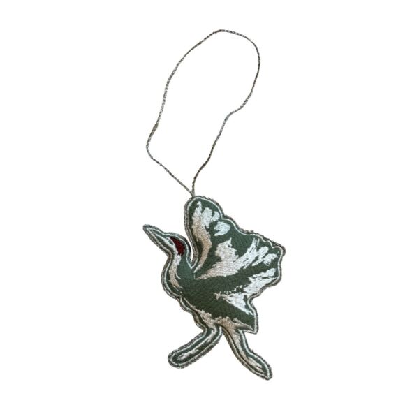 ديكور زينة مطرز بنقشة بجعة - اخضر ومتعدد الالوان