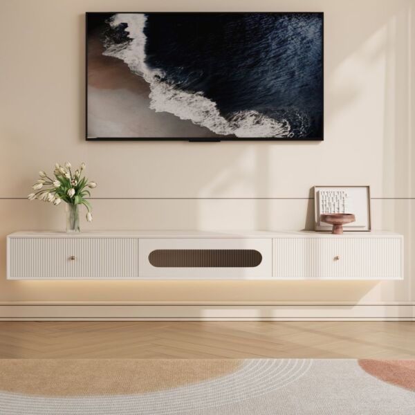 حامل تلفزيون جداري مارلي - 200 سم - كريمي