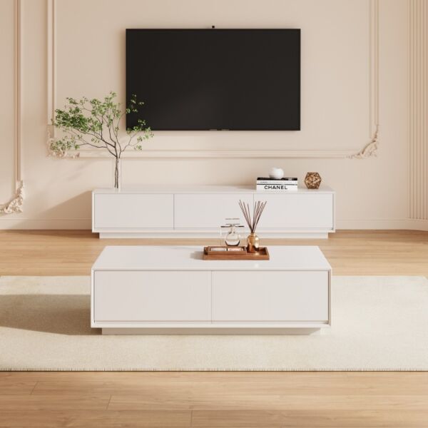 طاولة تلفزيون سومير 120 سم - اوف وايت
