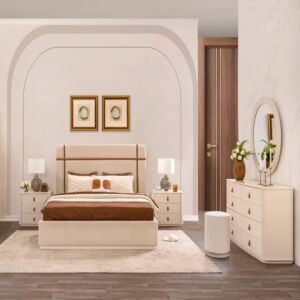 طقم غرفة نوم سافيولا كينغ 193X203 سم - بيج