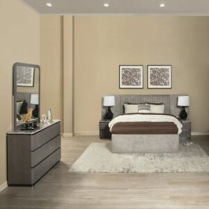 طقم غرفة نوم بيلوتي كينغ شحن لا سلكي 180X200 سم - بني