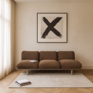 كنبة شوريا - 3 مقاعد - بني