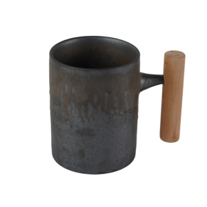 كوب سيراميك صيني - اسود وبني