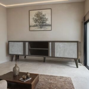 طاولة تلفزيون روبن 140 سم - بني ورمادي