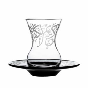 طقم بيالات شاي ل 6 أشخاص كريم بلاتيني