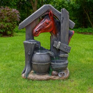 شلالنافورةمياه الحصان  مع إضاءة إل أي دي