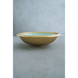 وعاء تقديم تريفينو - حجم كبير, لون أخضر فاتح وذهبي