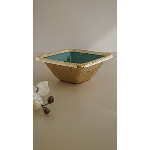 وعاء تقديم يرفانت حجم كبير - أخضر وذهبي