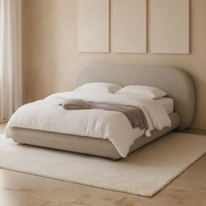 سرير كينغ إيما 180x200 - بني فاتح