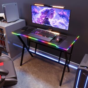 طاولة مكتب 100 سم مع شريط إضاءة ليد