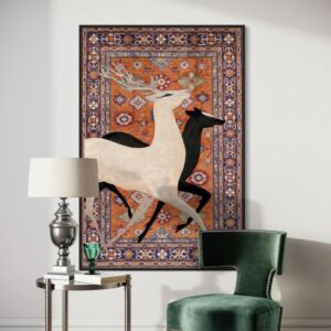 لوحة فنية بتصميم مميز ميراي - 120x80 سم - برواز اسود