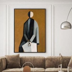 لوحة فنية جدارية بدلة - 200x100 سم - برواز اسود