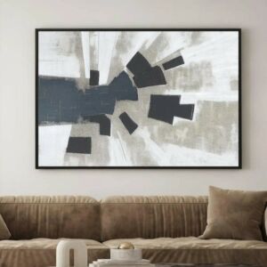 لوحة جدارية فنية قماش كانفس 80x60 سم - اسود