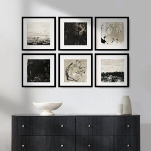 مجموعة لوحات جدارية 6 قطع كارفا 40x40 سم - برواز اسود