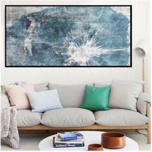 لوحة كانفس تجريدي مودرن مينو 100x200 سم - برواز اسود