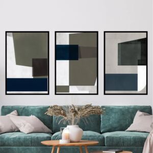 طقم لوحات جدارية فنية كايهان 80x120 سم - برواز اسود