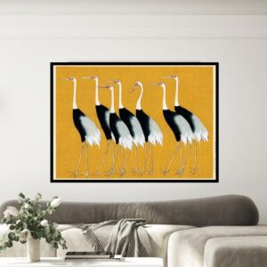 لوحة جدارية طيور برواز اسود 160x80 سم