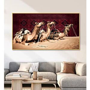 لوحة جدارية قماش كانفس برواز ذهبي 150x100 سم