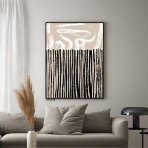 لوحة جدارية فنية تيمار 80x120 سم - برواز اسود