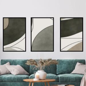 طقم لوحات جدارية فنية يونسو 80x120 سم - برواز اسود