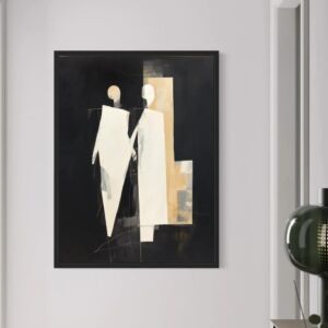 لوحة جدارية فنية تصميم مودرن لوفر 100x200 سم - برواز اسود