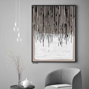 لوحة جدارية فنية زيندل 80x120 سم - برواز اسود