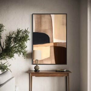 لوحة جدارية فنية تصميم مودرن رين 100x150 سم - برواز اسود