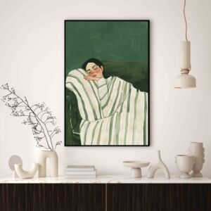 لوحة جدارية فنية مودرن روميا - مقاس 70x100 سم - برواز أسود