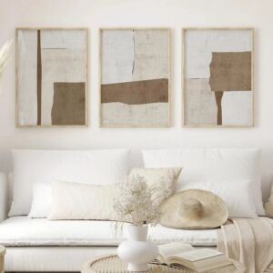 طقم لوحات جدارية 3 قطع 120x80 سم - برواز اسود