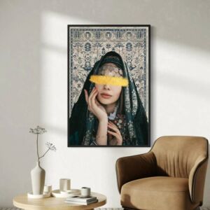 لوحة جدارية بيسان برواز اسود 180x100 سم