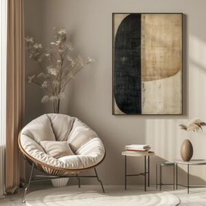 لوحة جدارية فنية مودرن بانوراما - قماش كانفس - مقاس 150x250 سم - برواز أسود