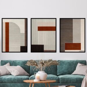 مجموعة لوحات جدارية مودرن برواز اسود 120x80 سم