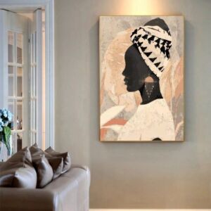 لوحة جدارية مودرن افريكانو 100x150 سم - برواز اسود