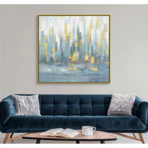 لوحة جدارية كنفاس تجريدي هينيم 150x150 سم - برواز اسود