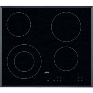 سطح أيه إي جي 60 سم كهربائي سيراميك مدمج - بلت ان - 4 عيون و تحكم باللمس بدون ايطار - أسود