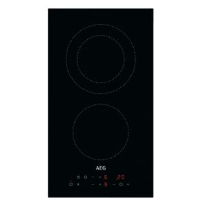سطح أيه إي جي كهربائي 30 سم مدمج - بيلت ان - تصميم بدون اطار مع منطقتين تسخين و تحكم باللمس - اسود