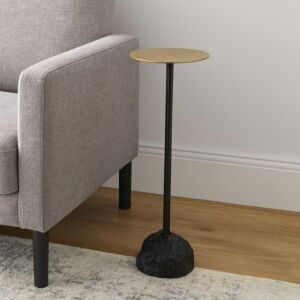 طاولة جانبية حجرية من يونكو ديزاينز - اسود وذهبي