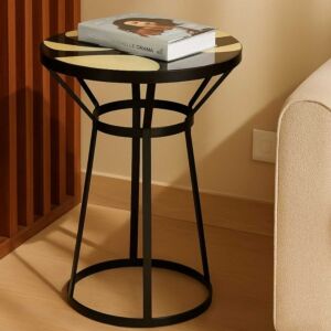 طاولة جانبية رخام طبيعي من جي أو إكسبورتس - اسود